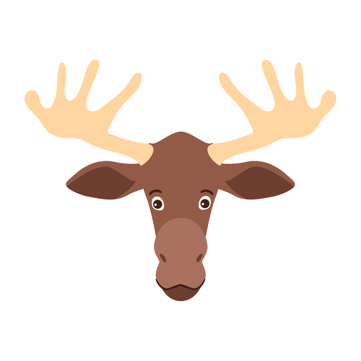 Moose elk head antler flat sticker PNG Design