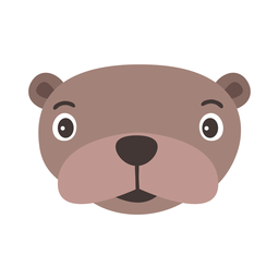 Adesivo plano de lontra com cabeça de focinho Desenho PNG