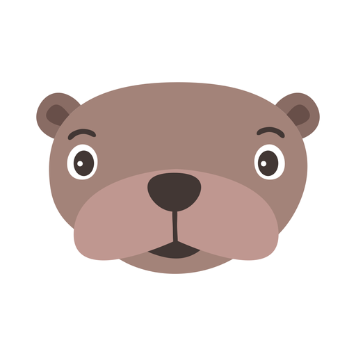 Muzzle head otter flat sticker PNG Design