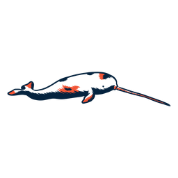 Flipper rabo de Narval traço de presa duotônico Transparent PNG