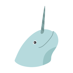 Adesivo de cabeça plana de presa de Narval Desenho PNG