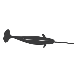 Silhueta de barbatana de cauda de presa de Narval Desenho PNG