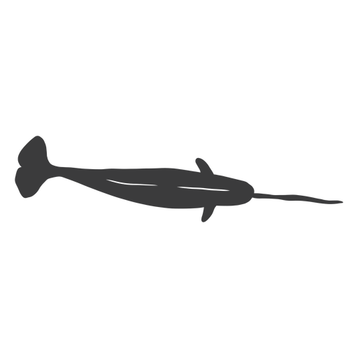 Narwhal tusk tail flipper silhouette PNG Design