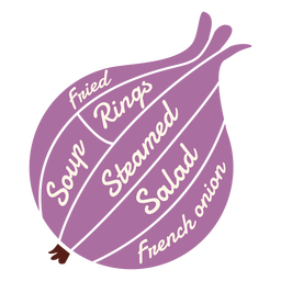Zwiebelsuppe gebratene Ringe gedämpft Salat französische Zwiebel flach PNG-Design