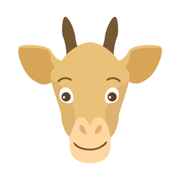 Adesivo de cabeça plana de girafa ossicones Desenho PNG