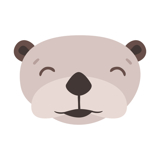 Otter happy head muzzle flat sticker Transparent PNG Otter happy head muzzle flat sticker Transparent PNG