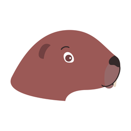 Otter head muzzle flat sticker PNG Design Transparent PNG