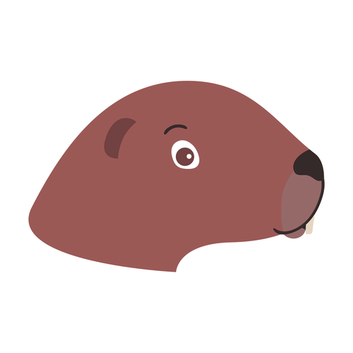Otter head muzzle flat sticker PNG Design