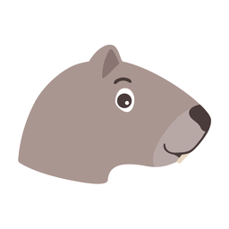 Adesivo de cabeça plana de focinho de lontra Desenho PNG
