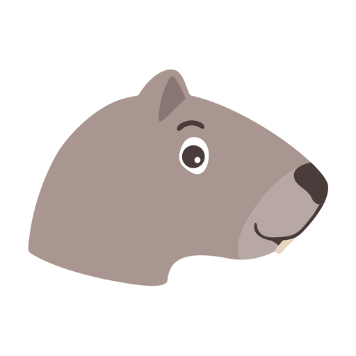 Otter muzzle head flat sticker PNG Design