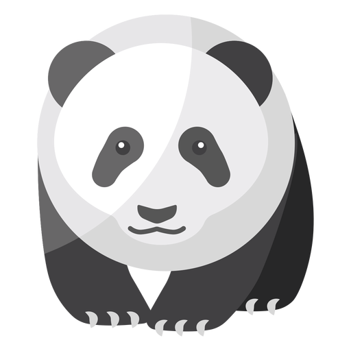 Panda fat spot muzzle flat PNG Design