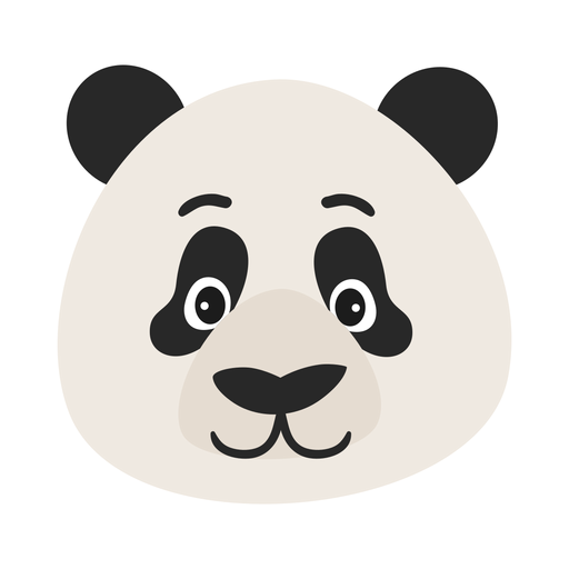 Etiqueta engomada plana del punto del hocico de la cabeza de panda