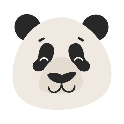 Adesivo de panda com focinho achatado na cabe?a Desenho PNG