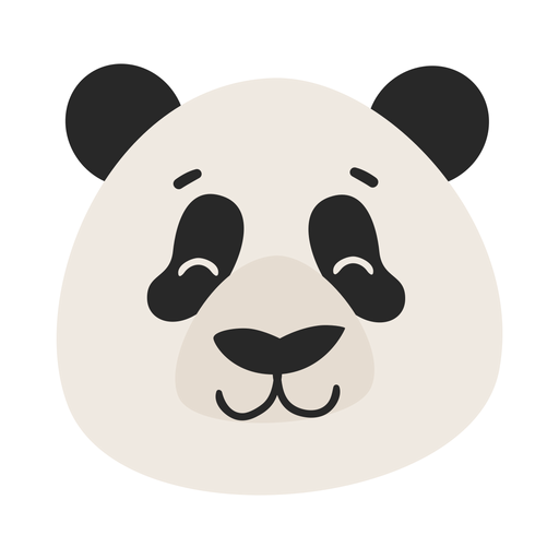 Etiqueta engomada plana del hocico del punto de la cabeza de panda Diseño PNG