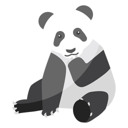 Panda sentado com focinho achatado Desenho PNG