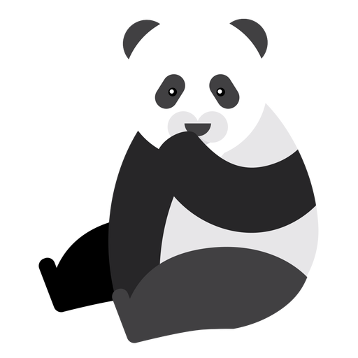 Panda sentado punto hocico gordo plano redondeado geométrico Diseño PNG