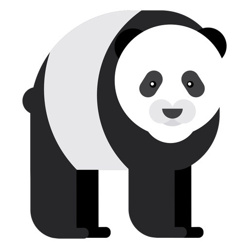 Ponto de panda focinho gordo plano arredondado geométrico Desenho PNG