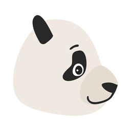 Panda Spot Kopf Maulkorb flache Aufkleber PNG-Design