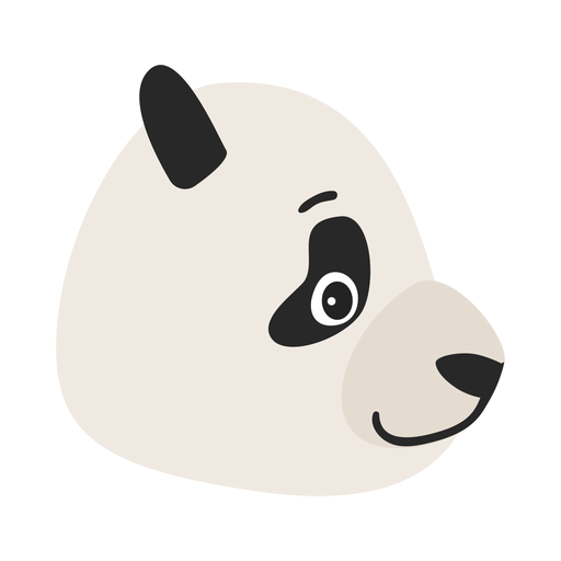 Panda Spot Kopf Maulkorb flache Aufkleber PNG-Design