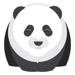 Panda mancha hocico gordo plano redondeado geométrico Diseño PNG