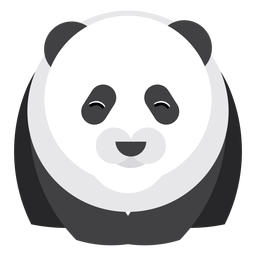 Ponto panda focinho gordo achatado arredondado geométrico Desenho PNG
