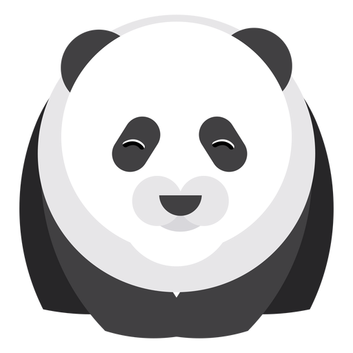 Panda mancha hocico gordo plano redondeado geom?trico Diseño PNG