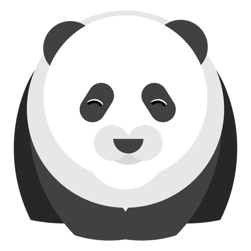 Panda spot muzzle fat flat rounded geometric PNG Design