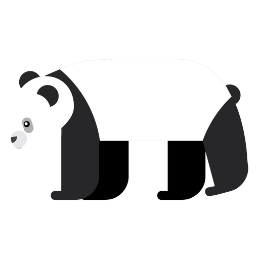 Panda spot muzzle flat rounded geometric PNG Design