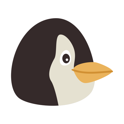 Flacher Aufkleber des Pinguinschnabels PNG-Design