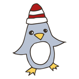 Penguin hat wing beak sketch PNG Design