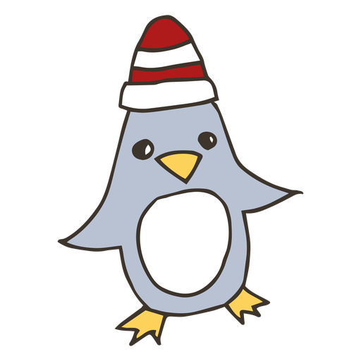 Dibujo de pico de ala de sombrero de pingüino Diseño PNG