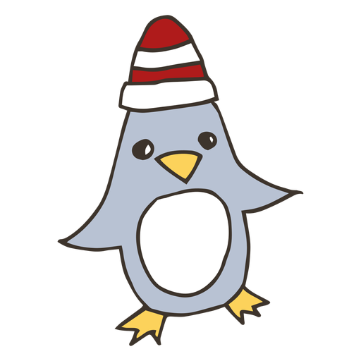 Penguin hat wing beak sketch PNG Design