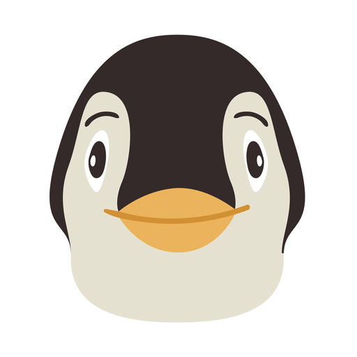 Flacher Aufkleber des Pinguinkopfschnabels PNG-Design