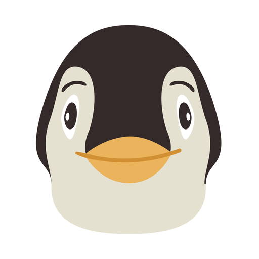 Penguin head beak flat sticker Transparent PNG & SVG vector file