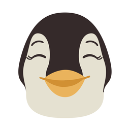 Penguin head happy beak flat sticker PNG Design
