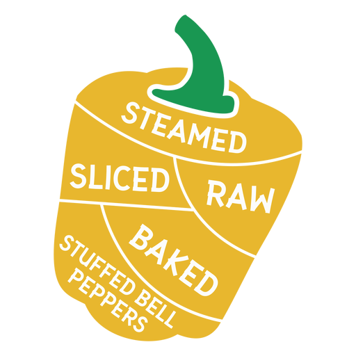 Pepper steamed sliced raw baked stuffed bell peppers flat PNG Design