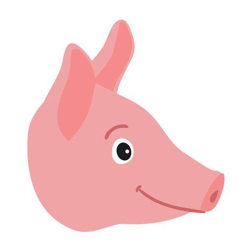 Pig ear snout flat sticker PNG Design