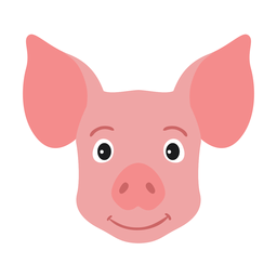 Pegatina plana de hocico de oreja de cerdo Diseño PNG