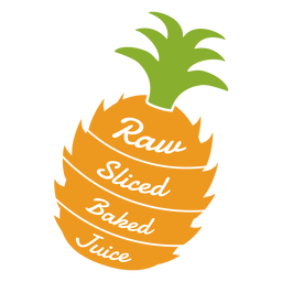 Pineapple raw sliced baked juice flat PNG Design