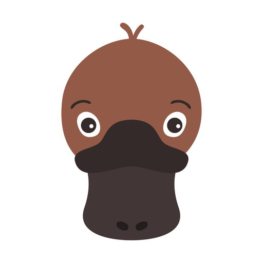 Platypus bico de bico de pato etiqueta plana Desenho PNG
