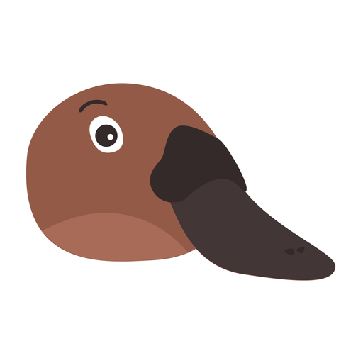 Pegatina plana pico de pato platypus Diseño PNG