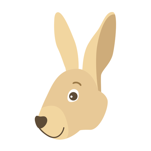 Pegatina plana bozal de oreja de conejo conejo Diseño PNG