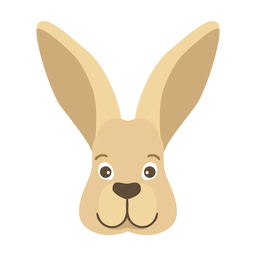 Pegatina plana de cabeza de bozal de oreja de conejo conejo Diseño PNG