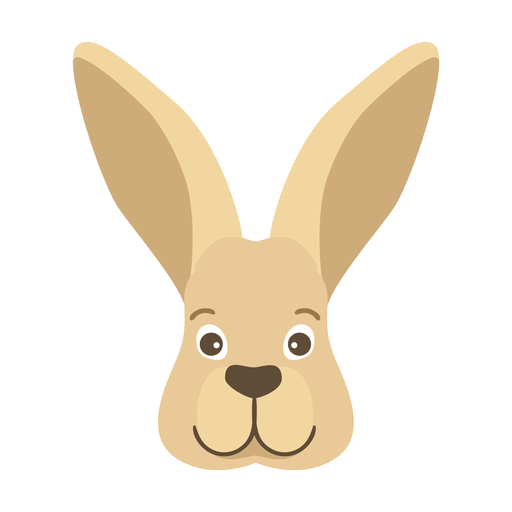 Rabbit bunny ear muzzle head flat sticker