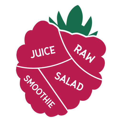 Himbeer-Rohsaftsalat Smoothie flach PNG-Design