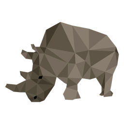 Rhino fat rhinoceros horn low poly PNG Design