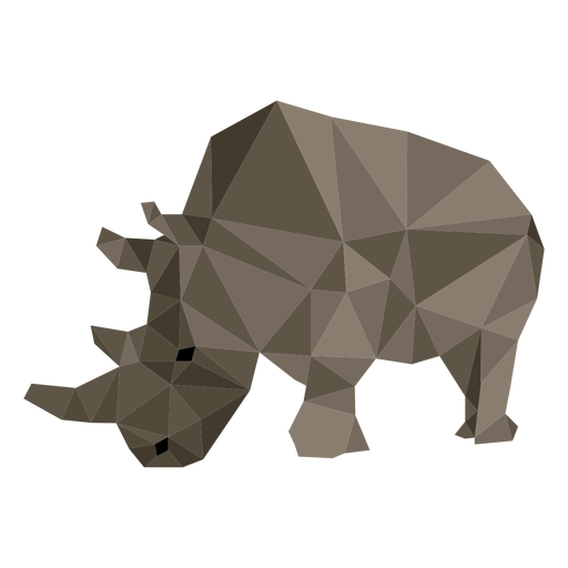 Rhino fat rhinoceros horn low poly