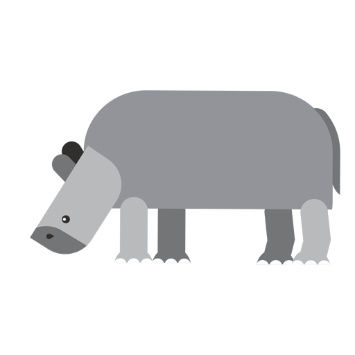 Rhino rhinoceros fat flat rounded geometric PNG Design