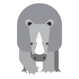 Rhino rhinoceros horn fat flat rounded geometric PNG Design