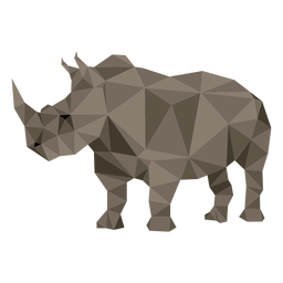 Rinoceronte rinoceronte cuerno gordo bajo poli Diseño PNG